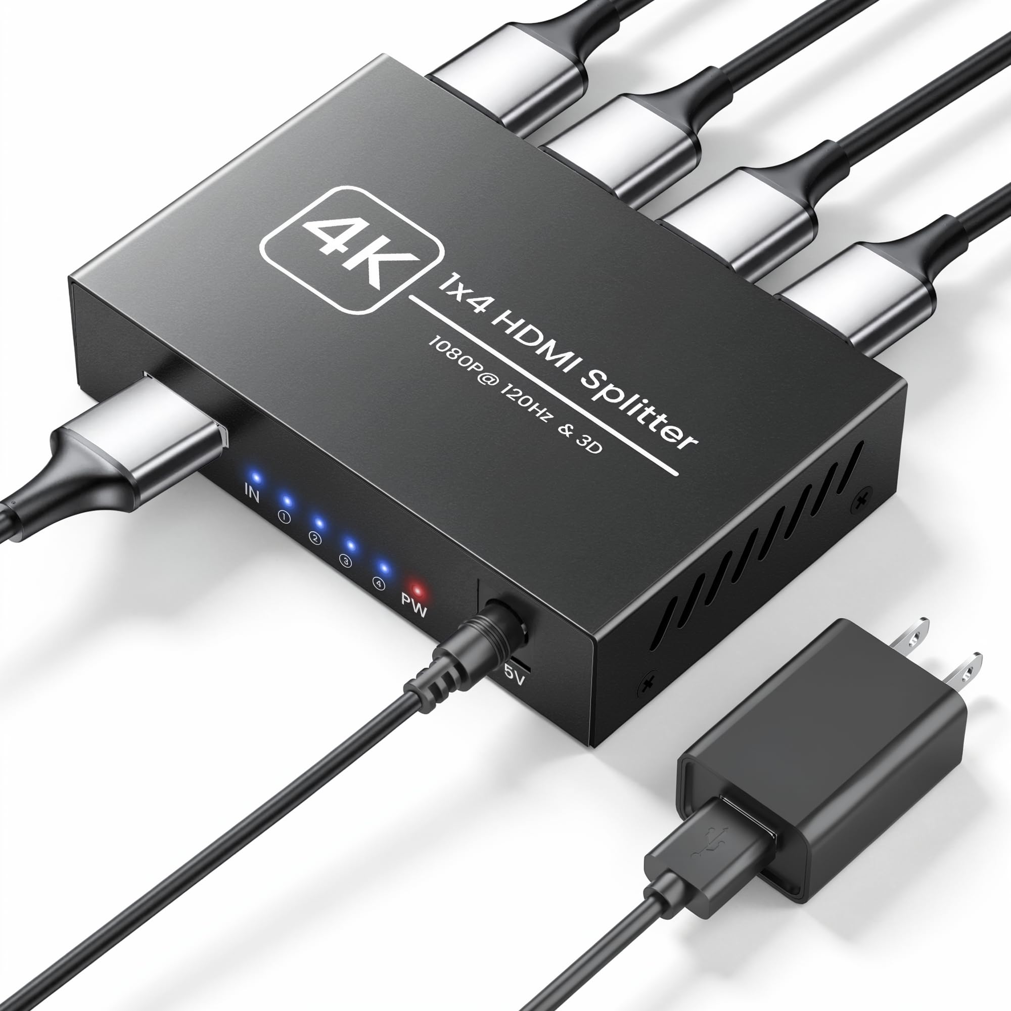 Amazon.com: 4K HDMI Splitter 1 in 4 Out, Supports 1080P@120Hz, Up